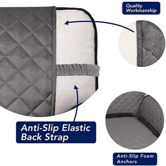 New! PureFit Reversible Quilted Sofa Cover, Water Resistant Slipcover Furniture - Picture 3 of 7